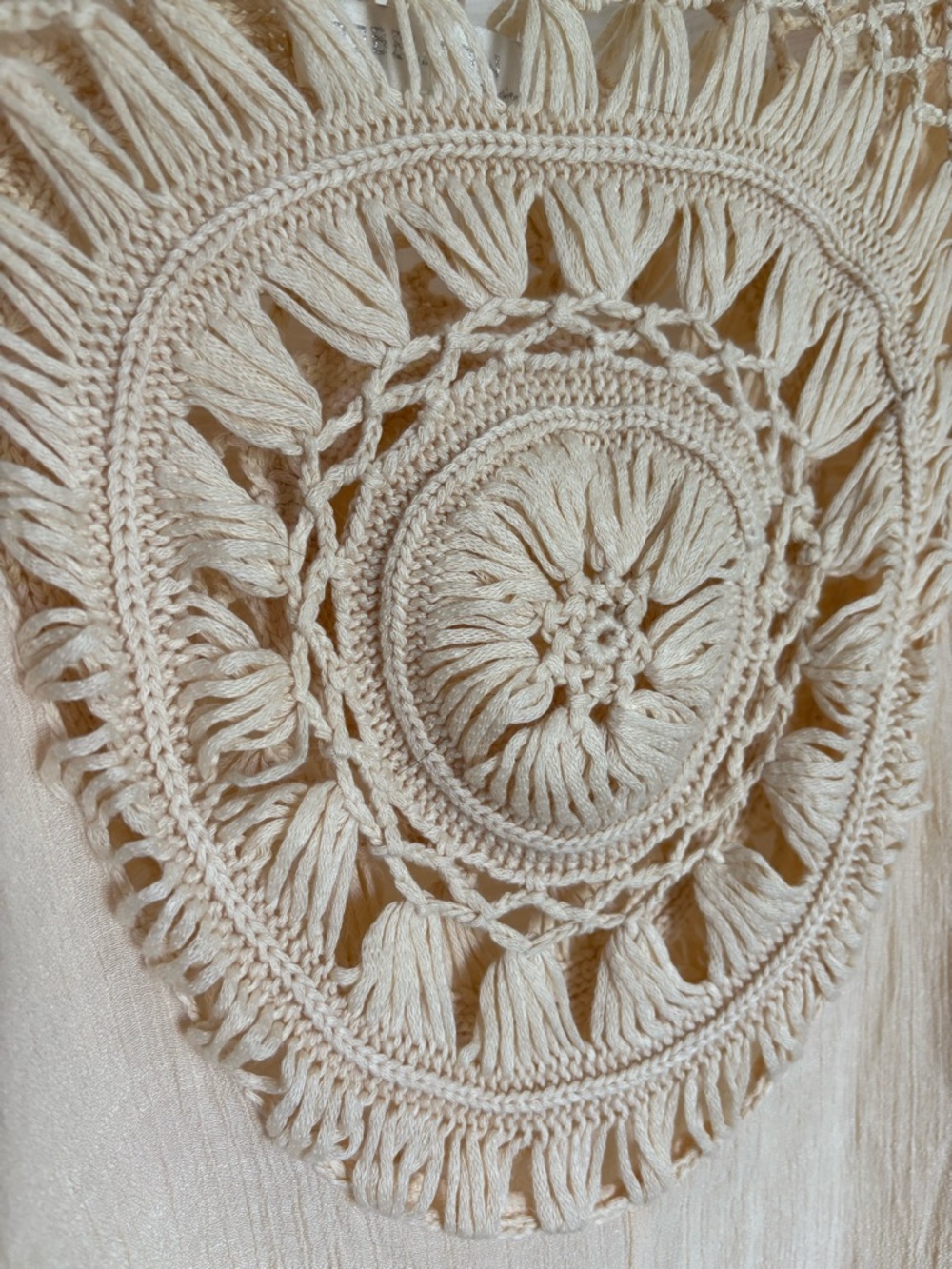 Rebellion Crochet-Trim Boho Tunic in Beige - Picture 3 of 6